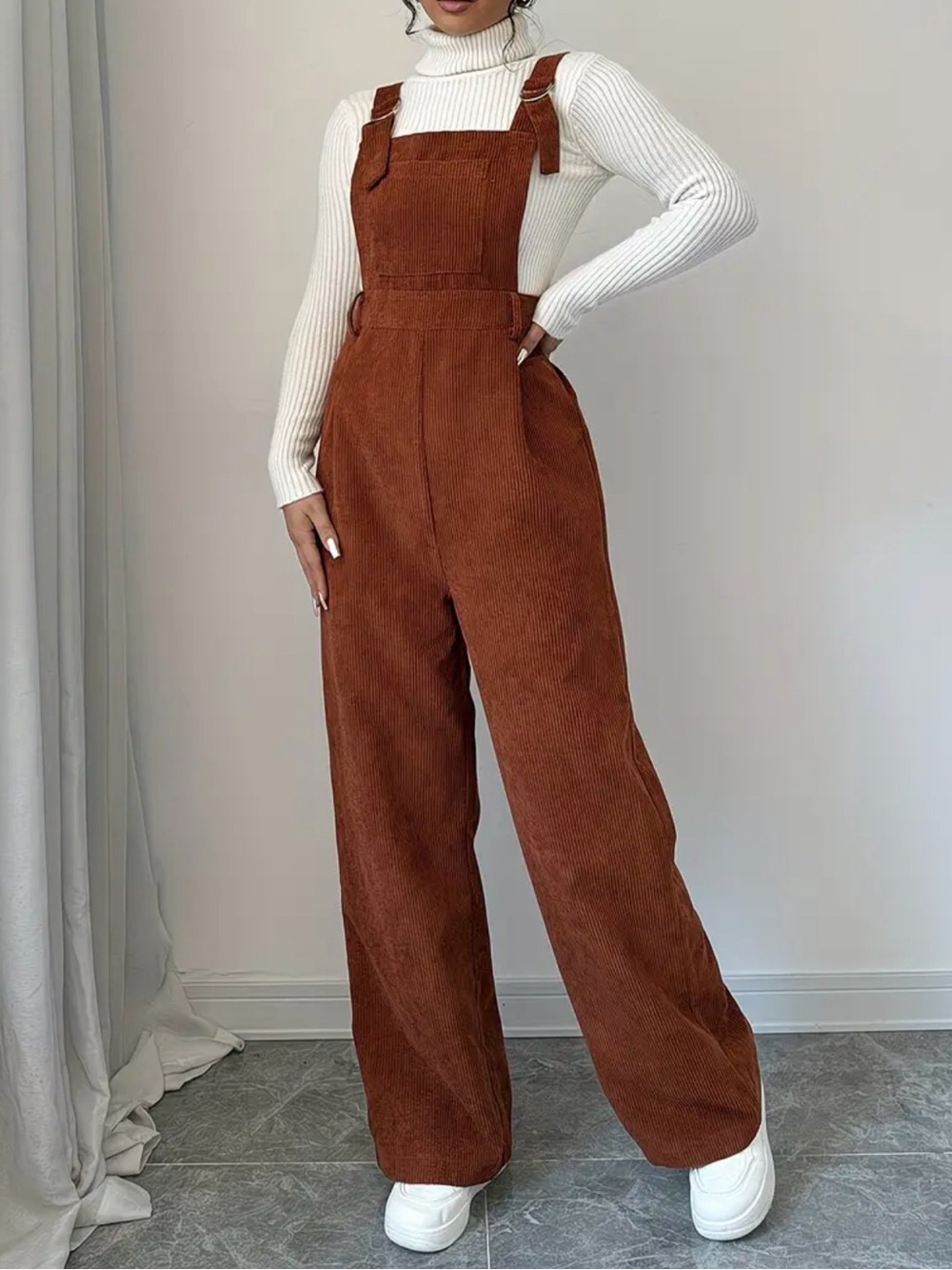 Rust Brown Corduroy Women’s Overalls